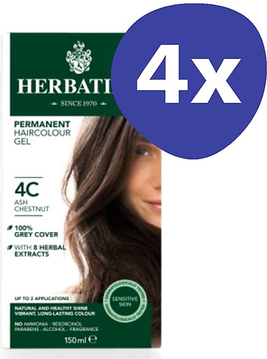 Herbatint Haarverf - As Kastanje (4x 10ml)