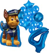 Paw Patrol Chase ballon set - 58x78cm - Folie Ballon - 4 jaar - Themafeest - Verjaardag - Ballonnen - Versiering - Helium ballon