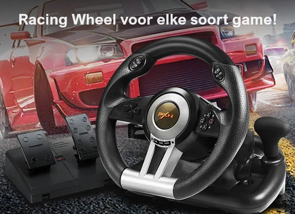 PXN - V3 Pro - Race Stuur met Pedalen & Flippers - Game Stuur - Geschikt voor PS4 - Xbox One - PC - Xbox Series X|S - PS3 - Nintendo Switch - Zwart — cadeau in Games, Films & Muziek - foto 7