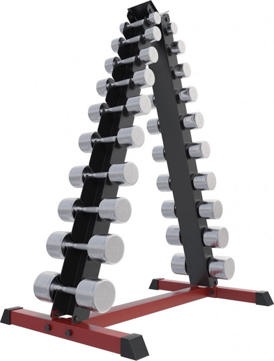 Dumbell standaard met 110 kg Chrome dumbells
