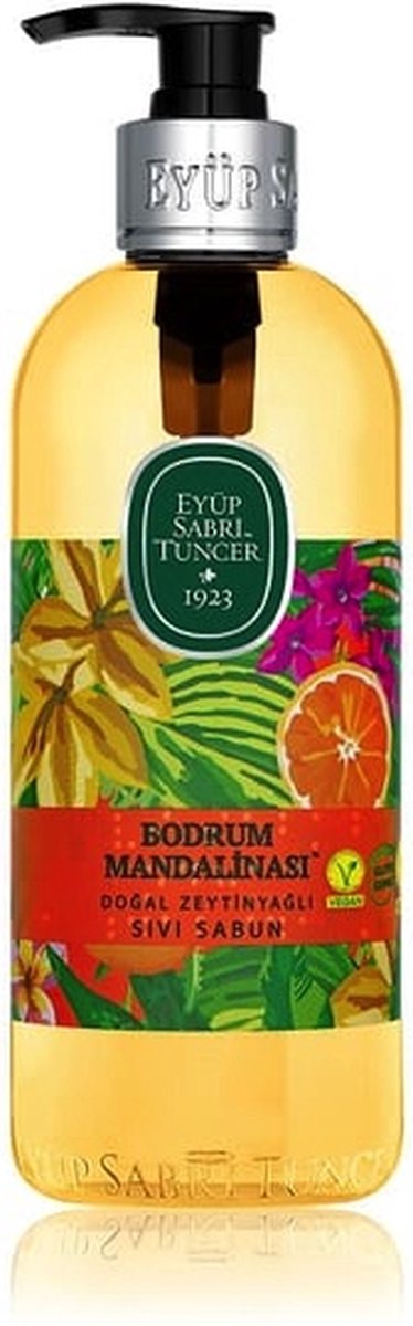 Eyüp Sabri Tuncer – Bodrum Mandarijn – Met 100 % Natuurlijke Olijfolie – Handzeep Met Pomp – 500 ML