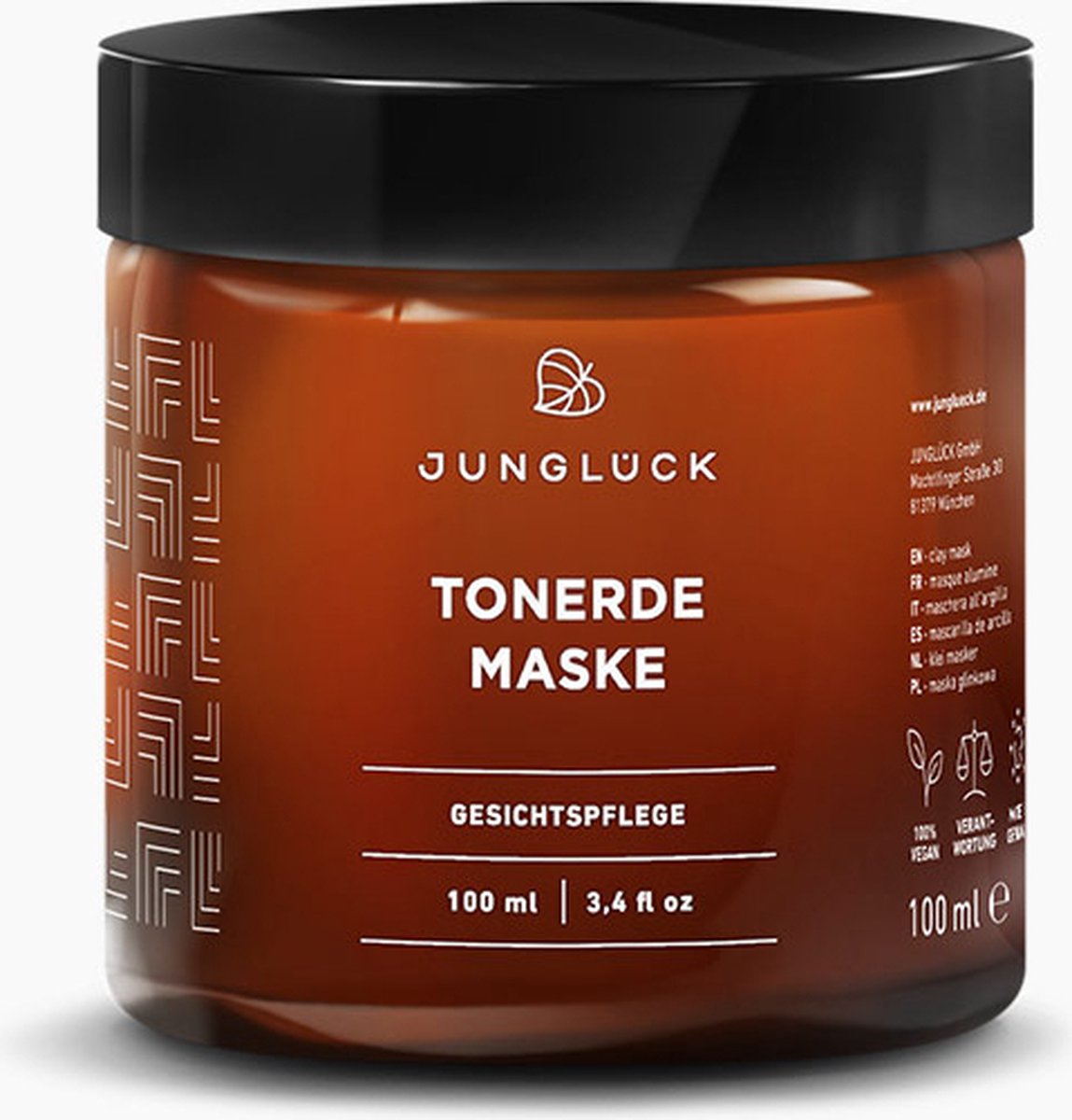 Goedkoopste JUNGLÜCK | Klei Masker | Crèmeachtig masker voor een heldere teint | Verwijdert onzuiverheden en huidschilfers | witte & rode klei, 1 Zinc PCA | 100 ml