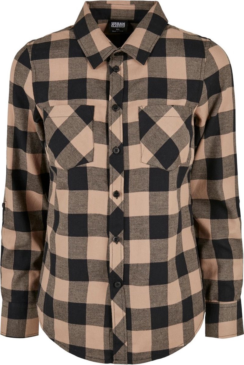 Urban Classics Turnup Checked Flanell Blouse M Zwart