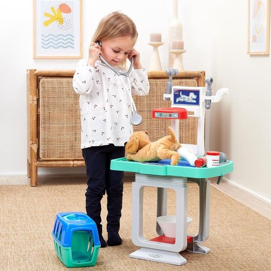 Dierenarts Speelgoed - Dokterset - Kinderspeelgoed voor Jongens en Meisjes - Vanaf 2 Jaar geschikt voor 3 4 5 en Ouder - Inclusief Verpleegtafel en Accessoires - Dailysupplies