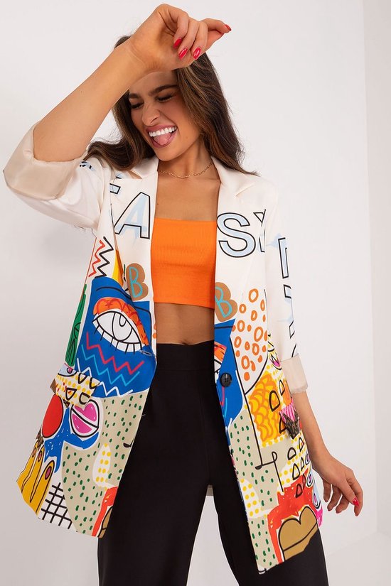 Blazer Witte pour femme avec Art colore bol