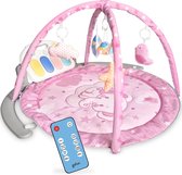 Gofun Baby Gym - Tapis de jeu pour bébés - Tapis de jeu musical - Cadeau de maternité - Tapis d'activité - Jouets pour bébé - Interactif - Éducatif - 105 x 52 cm - Rose