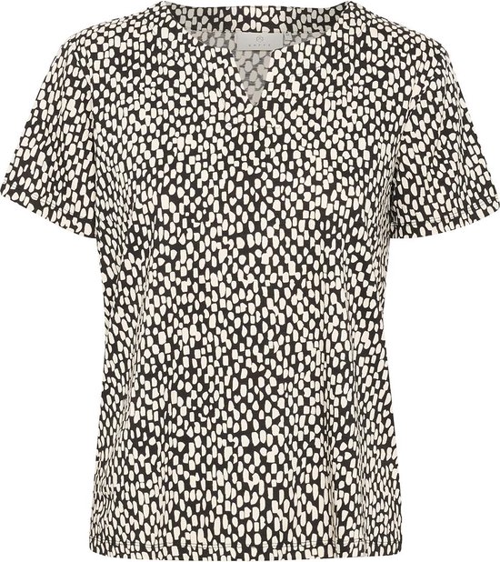 Kaffe T-shirt Kabella Jersey Blouse 10508467 Black/chalk Graphic Dot Dames Maat - XL