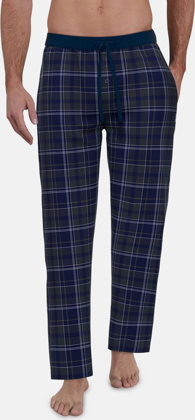Ceceba heren pyjama- of loungebroek - donkerblauw geruit - Maat: XXL