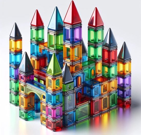YAR- Magnetisch Speelgoed – 110 stuks - Constructie speelgoed - Magnetische tegels - Montessori speelgoed - knikkerbaan - knikkerbanen - Magnetic toys - Magnetische bouwstenen - Speelgoed Kinderen