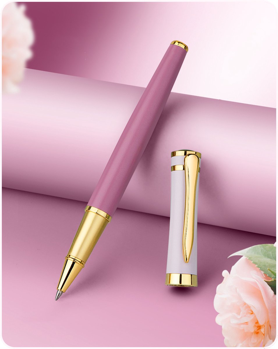 Ainy - Luxe Balpen roze incl. extra balpennen vulling - elegant en stijlvol pen cadeau voor vrouwen - (niet geschikt voor Parker Jotter pennen of Waterman rollerbalpen vulling) | cadeau voor vrouwen