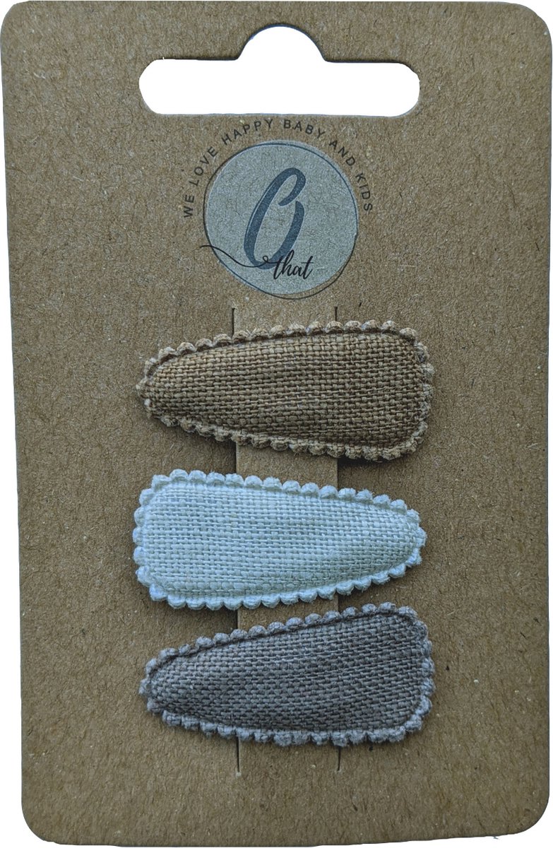Ootje kadootje Haarclip Caramel / Beige / Bruin 3 Stuks