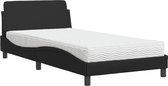 vidaXL - Bed - met - matras - kunstleer - zwart - 100x200 - cm