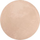 vidaXL - Vloerkleed - HUARTE - laagpolig - zacht - wasbaar - Ø - 100 - cm - roze