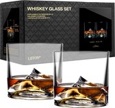 Liiton Mount Everest Whiskey glazen, 2 stuks, 300 ml, helder, giftbox