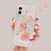 Iphone hoesje gedroogde bloem roze voor Iphone 13, 14 of 15