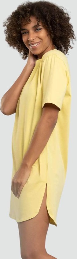 Living crafts - Berit nachthemd katoen - geel - maat S