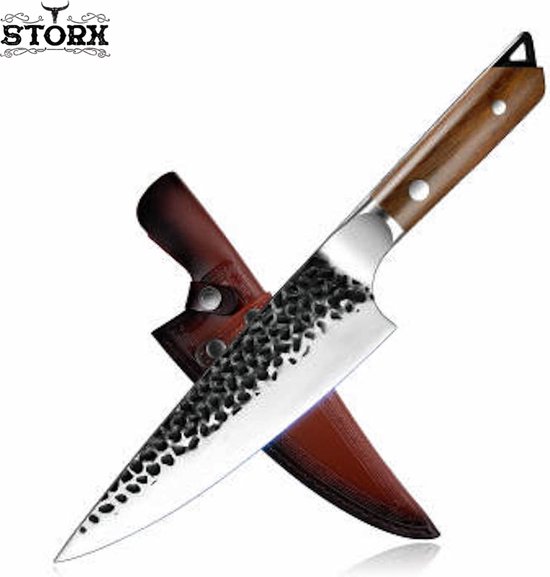 Koks Mes - Slagersmes - Handmade - Chef Knife - BBQ - Mes - Mannen - Koken - Carbon Staal - Stoer - Handgemaakt - Koksmes - CADEAU TIP!