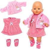 Kleding outfits voor baby poppen, 3-delig, jurk mantel sok