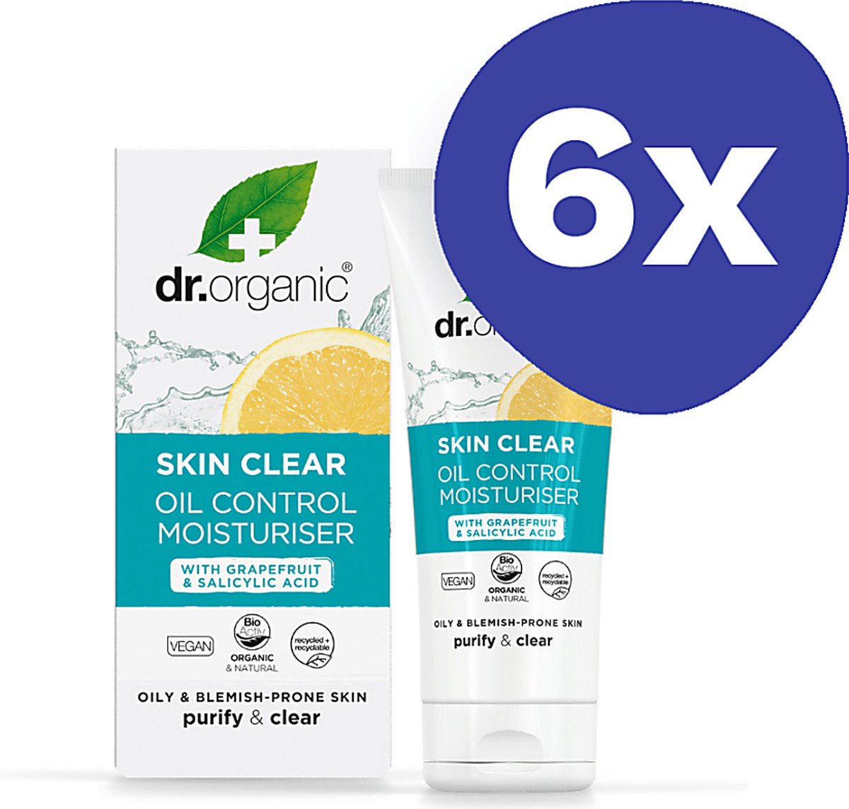 Dr Organic Skin Clear Oil Control Moisturiser (6x 50ml)