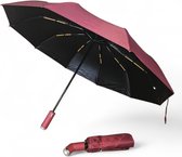 Drip Dash Paraplu met LED Zaklamp -Bordeaux Rood- Reisparaplu Waterdicht & Anti UV-Straling - Automatische Stormparaplu - Opvouwbaar & Automatisch Uitklapbaar - Ø 106 CM - Stormbestendig Golfparaplu