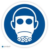 Simbol® - Stickers Dragen van ademhalingsbescherming verplicht (M017) - Formaat ø 15 cm.