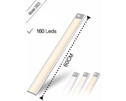 Led lamp - Led - 60 cm-160 Leds -accu-bewegingsensor-3 standen -warm licht, koud licht, fel licht - Opladen USB C