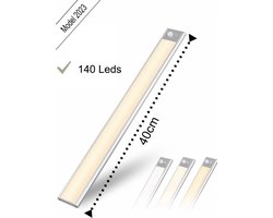 Led lamp - Led Strip - 40 cm-140 Leds -Accu -3 standen -warm licht, koud licht, fel licht -r-Opladen USB C keuken trap verlichting