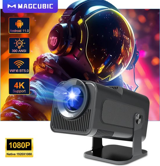 Foto: Magcubic pro hy320 2024 model wifi 6 mini beamer ultieme draagbare beamer 390 ansi 4k 1080p android apple bt 5 0