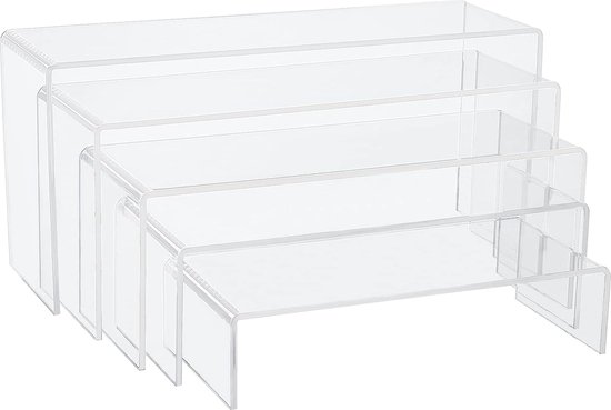 5 tailles grand présentoir en acrylique transparent décorations transparentes présentoir à bijoux présentoir pour figurines pop, décoration de table, présentoir de bonbons cupcakes