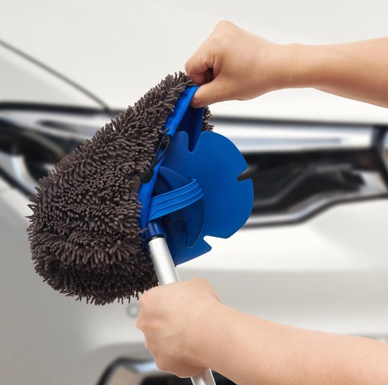 Telescopic Long Handle Extendable Pole Microfiber Car duster Cleaning Kit Set Al