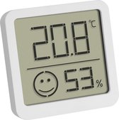 Digitale Mini Thermo-Hygrometer - Comfortniveau voor een Gezond Binnenklimaat - Temperatuur en Vochtigheidsweergave - Wit - Compact Formaat