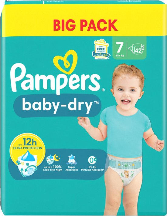 Pampers - Baby Dry - Maat 7 - Big Pack - 42 stuks - 15+ KG - Pampers