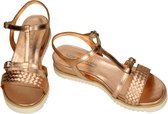 Softwaves -Dames - roze-goud metallic - sandalen - maat 37