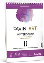 Favini ART WATERCOLOR SPIRAL PAD 300 g/m2 ruw papier met 25 % gerecycled katoen voor Aquarelleren en waterverf 20 sheets A4