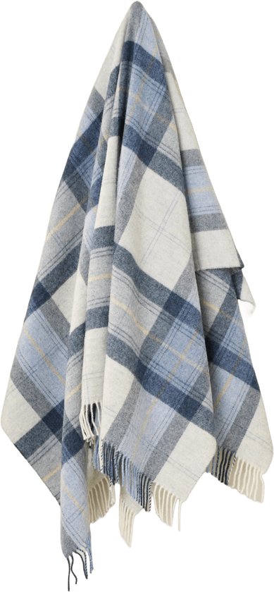 Plaid Skye Koraal Blauw - Shetland Lamswol - 140x185 - Bronte by Moon Scotland