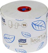 Tork Zacht Mid-size Toiletpapier Premium, 2-laags, wit T6, compact, 90mtr/9,9cm (127520)- 4 x 27 rollen voordeelverpakking