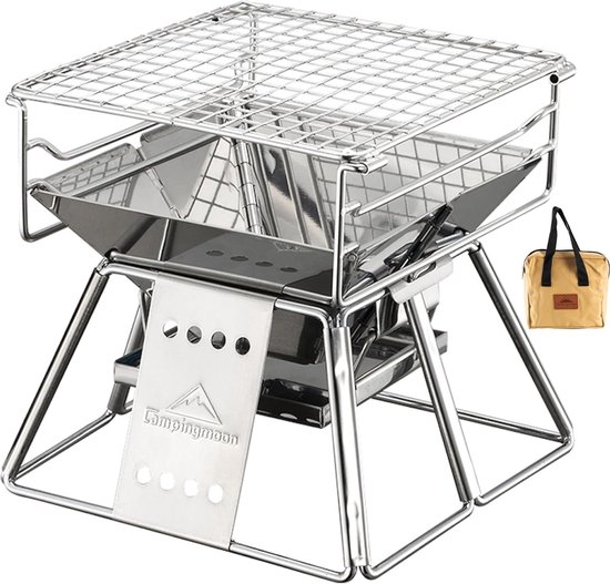Réchaud de camping portable à bois, réchaud de camping pliable, sac