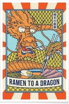 JUNIQE - Poster Ramen to a Dragon II -60x90 /Kleurrijk