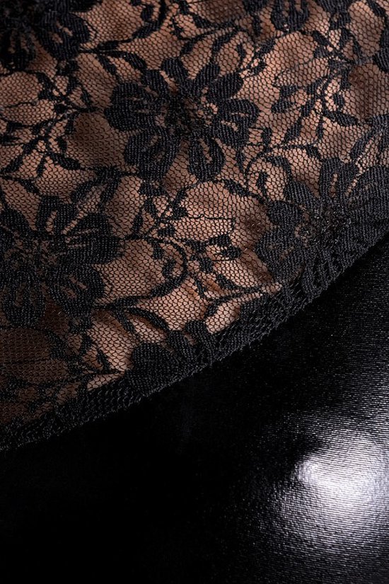 Robe Zwart Brillante Wetlook LULU - Zwart - L