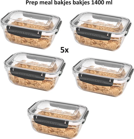 VIKY® Set van 5 kunststof vriesdozen, klein, blikjes met deksel om in te vriezen, mini-vershouddozen, plastic dozen, BPA-vrij