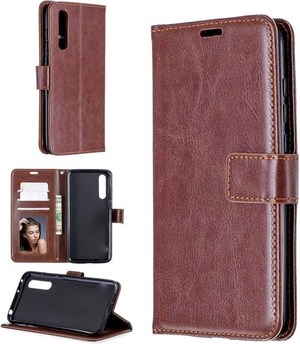 Bookcase Geschikt voor: Huawei P30 - Bruin - portemonnee hoesje
