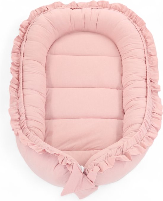Babynestje - FRILL - Babynest SET met kussen - Roze