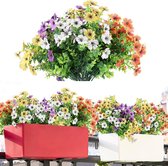 9 pièces fleurs artificielles pour l'extérieur, fleurs artificielles, buissons verts, résistant aux UV, fleurs artificielles, pour jardinière de balcon, jardinière suspendue, intérieur et extérieur