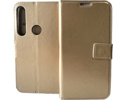 Bookcase Geschikt voor: Motorola Moto G8 Plus - Goud - portemonnee hoesje