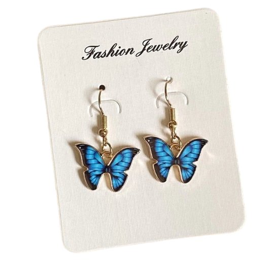 Oorbellen dames vlinder - Turquoise oorbellen