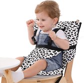 Portable Travel High Chair | Adjustable Safety Washable | Toddler High Chair Seat Cover | Practical Travel High Chair Fits In Your Handbag (White)