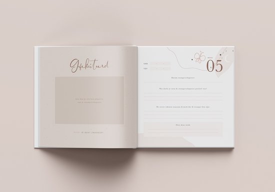 Maan Amsterdam Zwangerschapsdagboek - wekelijks invuldagboek tijdens zwangerschap - negenmaanden dagboek - Eclipse - Unisex