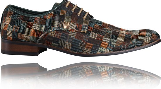 Elaganta Prestige - Maat 44 - Lureaux - Kleurrijke Schoenen Voor Heren - Veterschoenen Met Print
