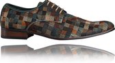 Elaganta Prestige - Maat 41 - Lureaux - Kleurrijke Schoenen Voor Heren - Veterschoenen Met Print