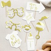 Foto Props Baby Shower Goud - fotoprops - babyshower - genderreveal - baby - zwanger - geboorte - babyparty